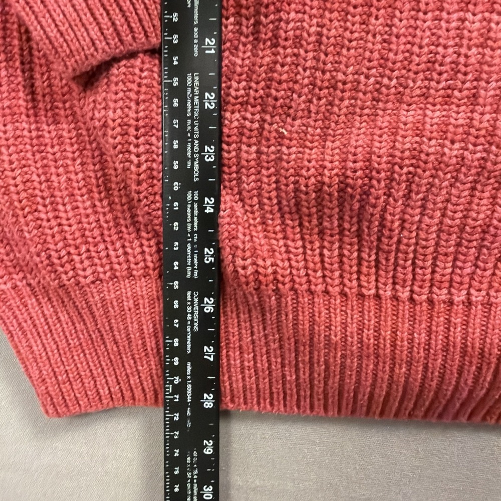 Vintage LL Bean Sweater Men XL Pink Crew Neck Fisherman Waffle Knit Cotton 80s - Picture 3 of 7